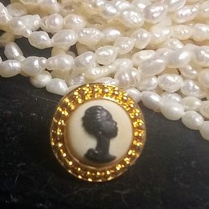 Coreen Simpson black cameo silohette pin
